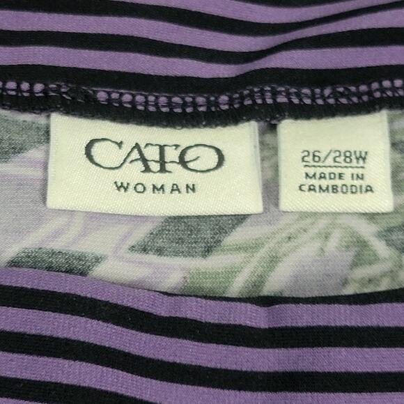 Cato Purple and Black Tunic Blouse Size 26/26W - Picture 7 of 8